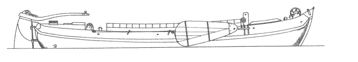 paviljoenschip : onder het verhoogde achterdek (het paviljoen) is de schipperswoning